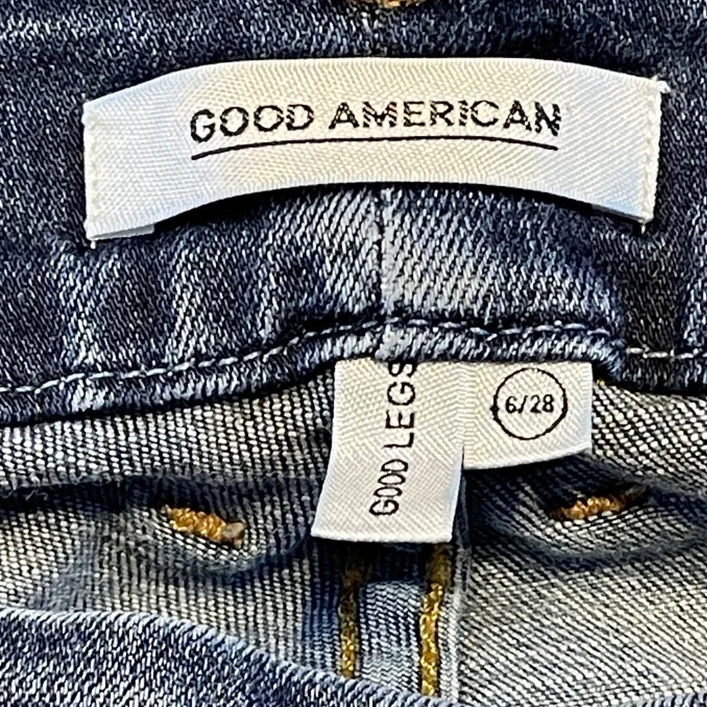 Good American Jeans Slim Fit‎ Frayed Hem Dark Wash Denim Mens Size